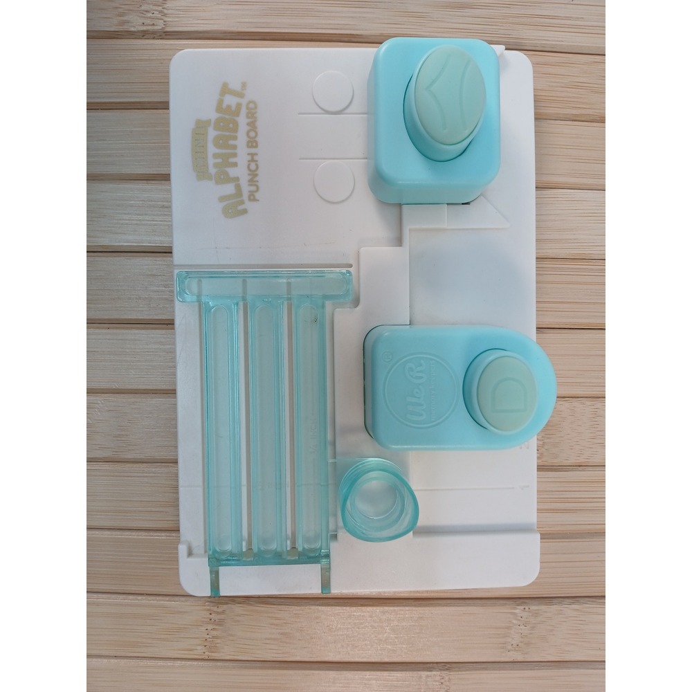 We R Memory Keepers Mini Alphabet Punch Board White Blue Craft Tool - Picture 9 of 9